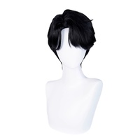 Perruque Saja Boys Jinu Cosplay en Gros 30cm Courte Noire KPOP Anime Perruque Synthétique Résistante à la Chaleur