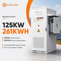 Armoire de stockage d'énergie avec batterie LiFePO4 de 261 kWh et garantie de 10 ans, avec onduleur hybride de 125 kW pour systèmes solaires de secours commerciaux