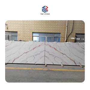 TMZ 7001 Calacatta Gold PD <strong>Artificial</strong> Stone White Printed <strong>Quartz</strong> Luxury Modern Design Slabs Polished for Kitchen <strong>Countertop</strong> - Product Image 1