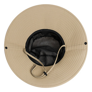 Wide Brim Bucket Hat Sun Protection Breathable Waterproof Outdoor Hiking Fishing Hat For Men Adult Foldable Beige Black Coffee - Product Image 4