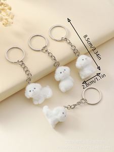 Mini <b>Small</b> Dog Toy Bag <b>Wallet</b> HandBag Pendants Keychain Cute Plush Fluffy 3D Dog Keyrings - Product Image 4