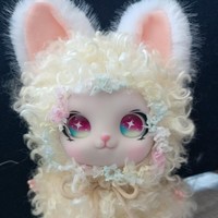 Porte-clés Lapin en Peluche Doux et Bouclé avec Dentelle, Breloque de Sac, Idéal Cadeau