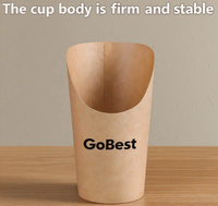 Gobest Gobelets en papier kraft jetables biodégradables à paroi unique et à usage commercial pour gaufres à la crème glacée et aux œufs et frites