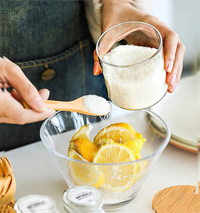 صندوق توابل طاقم توابل مع ملعقة خشبية غطاء وقاعدة الملح السكر التوابل الفلفل بهار حاوية جرة - Product Image 3