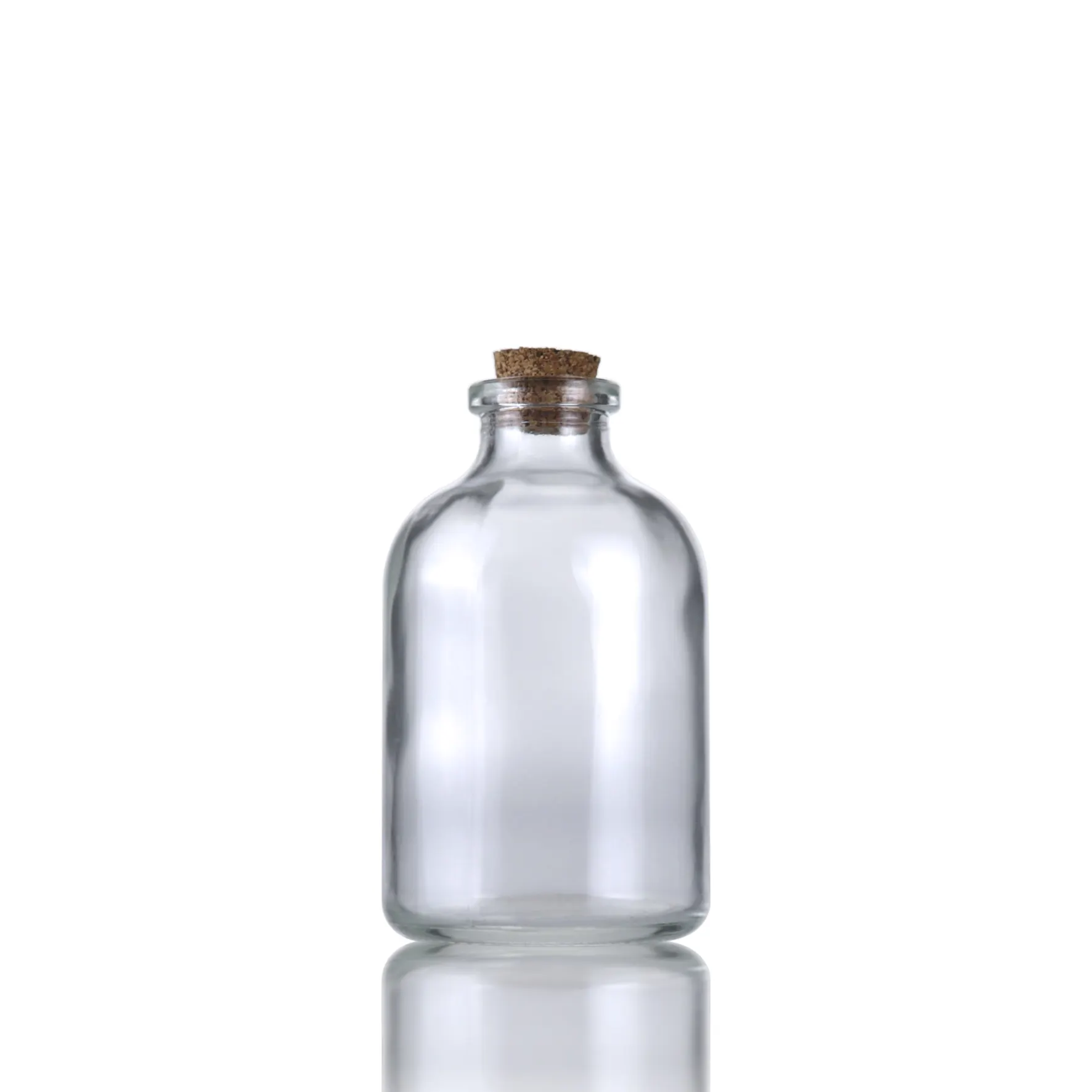 Бутылка стеклянная с резиновой пробкой