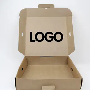 販促用印刷再利用可能な紙ミールボックス卸売ブラウン生分解性小さな段ボールクラフトサラダピザ紙パッキングボックス