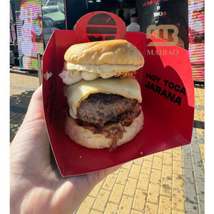 Restaurant jetable <span class=keywords><strong>Snack</strong></span> Plateau de nourriture à emporter Boîte de hamburger Paquet en gros Sandwich Emballage Boîte de hot-dog avec logo personnalisé - Product Image 4