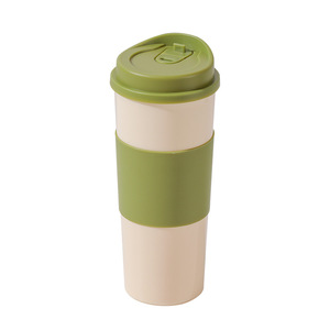 Vaso de Café Portátil de Plástico Reutilizable, Taza de Viaje a Prueba de Fugas, Libre de BPA, de PP con Funda de Silicona para Usar en el Auto, Oficina o al Aire Libre - Product Image 1
