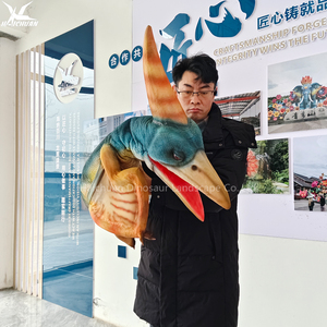 Costume de <span class=keywords><strong>marionnette</strong></span> de dinosaure bébé réaliste, contrôle manuel, yeux qui clignotent, bouche ouverte, animatronique, pterosaure, dinosaure, <span class=keywords><strong>marionnette</strong></span> à main - Product Image 3