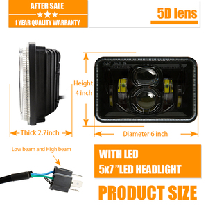 Accessori Auto all'Ingrosso per Jeep, Faro H4 Fuoristrada, Faro LED Quadrato 4x6 Pollici per Auto e Camion - Product Image 2