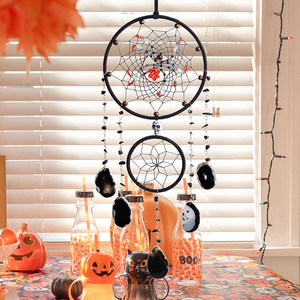 Décoration <span class=keywords><strong>de</strong></span> fête artisanale pour Halloween : toile d'araignée, crâne, ornements suspendus, grand attrape-rêves - Product Image 5