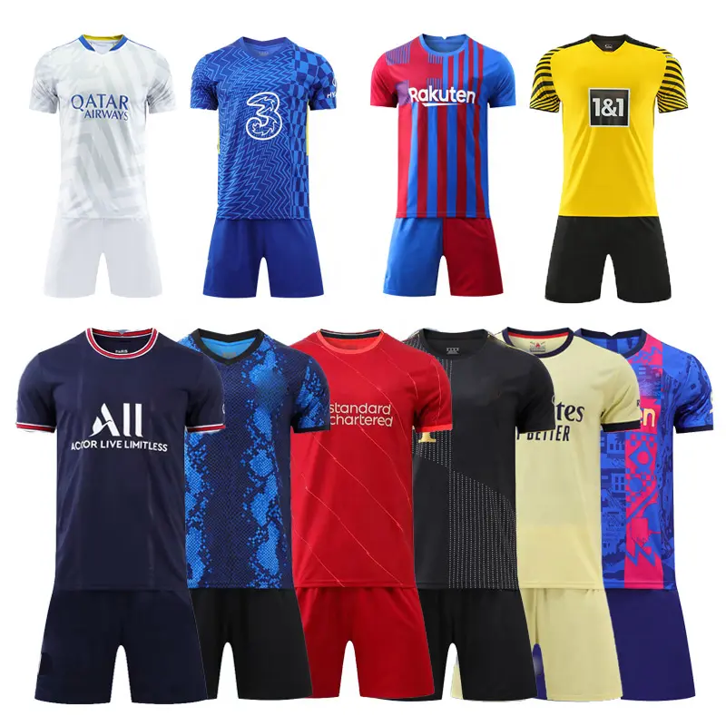 Camisa de futebol masculina personalizada, conjunto de roupas de futebol retrô com subolmação kits de futebol