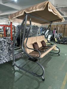 <span class=keywords><strong>Hamac</strong></span> de jardin moderne en acier à 3 places, cocoon, patio extérieur, imperméable, chaise suspendue de jardin avec auvent réglable - Product Image 4