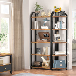 Scaffali in MDF reversibili a 5 livelli con libreria a doppia larghezza e alta con 2 scaffali aperti per soggiorno a casa ufficio - Product Image 2