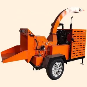 Mesin Diesel 6 Inci Mobile Mulcher Chipper Penghancur Kayu Chipper Tugas Berat Mesin Chipper Kayu Cabang Pohon Chipper Kayu