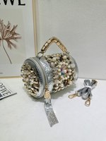 Sac à main de luxe pour femme, motif crocodile, fait main, perles et strass, moderne, durable, imperméable, grande capacité, forme oreiller