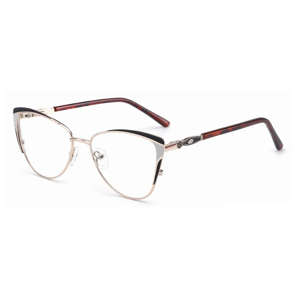 Occhiali da vista in metallo ottico occhiali da vista per donna montature per occhiali da vista Designer di moda montatura per occhiali da vista Cat Eye