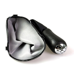 Renault Logan 2 <b>Gear</b> Shift <b>Knob</b> Cover Black Leather Classic Style Flat Type QZXN-J35 - Product Image 2