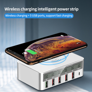 תחנת טעינה אלחוטית עם רכזת USB USB תצוגה חשמלי lcd תצוגת נסיעות שקע מתאם pd פונקציה לשימוש ביתי או במשרד - Product Image 2