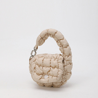 Mini sac à main multicolore tendance coréen élégant nuage plis rouge à lèvres sac à main mignon porte-monnaie matelassé gonflé