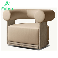 Fauteuil pivotant moderne haut de gamme en bois de teck pour appartement, parc, salle de sport, maison, bar, extérieur, villa, salle à manger, jardin