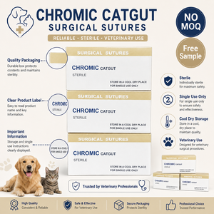 Suturas <span class=keywords><strong>de</strong></span> Catgut Crómico Veterinario <span class=keywords><strong>de</strong></span> Alta Calidad, Hilo Quirúrgico Absorbible Estéril para Mascotas - Product Image 1