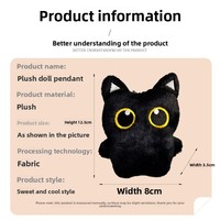 Pendentif en peluche chat noir très populaire, décoration de sac mignonne, cadeau pour couple, cadeau pour étudiant