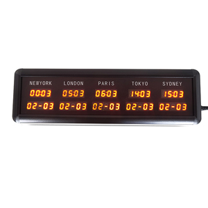 LED Mini Digital World Time Zone 0.4 Inch Horloge électronique multizone Horloge Affichage de la date 5 villes Motif électrique Nature morte - Product Image 1