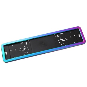 Nhà Máy Giá mưa-proof chống gỉ <span class=keywords><strong>Chrome</strong></span> trống xe tấm bìa màu đen xe giấy phép tấm khung cho tiêu chuẩn EU Kích thước - Product Image 3