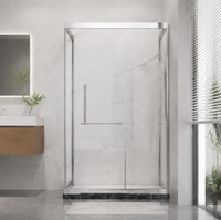 Cabine de douche carrée en acier inoxydable 304 avec verre de 6 mm pour salle de bain