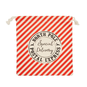 COOI MLOSET <b>Christmas</b> <b>Gift</b> Pouch Red White Striped Cotton Drawstring <b>Bag</b> Reusable North Pole Storage Dust <b>Bag</b> - Product Image 4