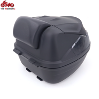 TW Fashion Moto Cover 33L Boîte arrière de moto en plastique PP Noir pour le rangement du casque, conduite en plein air, verrouillable