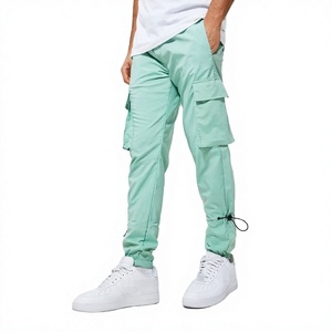 Casual Corduroy <b>Jogger</b> Trousers Cargo Pants Drawstring Waist Zip Pocket Lightweight Breathable <b>Nylon</b> Men's Windbreaker Pants - Product Image 1