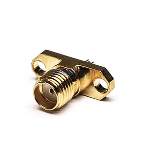 Conector RF de soquete reto SMA para cabo coaxial RG316 RG58 montagem em painel com flange de 2 furos