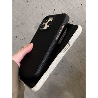 Casing HP Tekstur Kulit Leci Sederhana Untuk IPhone16 15 Pro Max 13 Pro Max IPhone 14 Pro Kulit