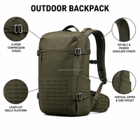 Sac à dos tactique personnalisé pour la chasse en plein air, respirant, avec poches latérales, bretelles réglables, durable, résistant à l'eau, compatible MOLLE