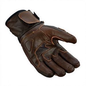 Guantes de Motocicleta Vintage de Cuero Marrón con Pantalla Táctil, Protección de Nudillos Rígidos Ecológicos, Guantes Térmicos de Invierno para Ciclismo - Product Image 5