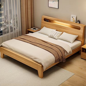 Base <span class=keywords><strong>de</strong></span> Cama Doble <span class=keywords><strong>de</strong></span> Madera Maciza con Mesa con Cajones - Product Image 6