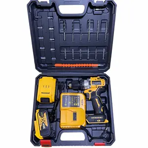 3/8" Portable Cordless Drill Power Tool Set High Torque Brushless Battery Impact Drills Rechargeable Electric Screwdriver Kits