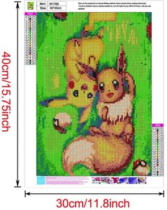 Peinture de diamant 5D à la mode, <span class=keywords><strong>Pikachu</strong></span> jaune, peinture format relaxation - Product Image 3