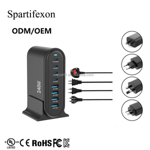 <span class=keywords><strong>Chargeur</strong></span> de bureau USB-C 240W 8 ports PD GaN PD3.0 QC3.0 Charge rapide avec retardateur de flamme pour <span class=keywords><strong>MacBook</strong></span> <span class=keywords><strong>Pro</strong></span>/<span class=keywords><strong>Air</strong></span> 15 14 13 <span class=keywords><strong>Pro</strong></span> Max - Product Image 1