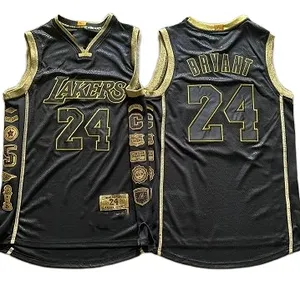 M&N series No. 24 retired commemorative basketball jersey with snake pattern, polyester quick-drying basketball jersey