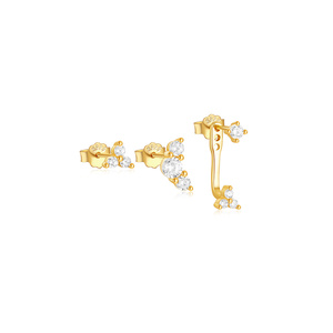 Ensemble de boucles d'oreilles CANNER en argent 925 plaqué or 18 carats, géométriques, longues, avec pampilles, étoiles et lunes, pour femmes - Product Image 1