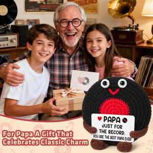 <span class=keywords><strong>Cadeau</strong></span> de musique en vinyle au crochet pour le Fête <span class=keywords><strong>des</strong></span> Pères, grand-père et petit-enfant - Idéal pour anniversaire et retraite - Product Image 2