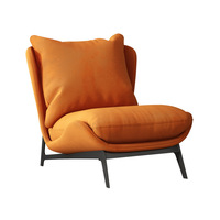 Fauteuil simple en tissu minimaliste de style nordique, design moderne et épuré, pour salon, forme irrégulière, pour la détente