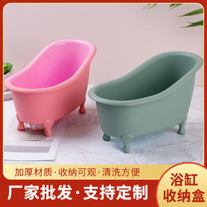 Mini Caja de Almacenamiento para Bañera, Organizador de Escritorio de Plástico de 0.5L, Color Sólido, Almacenamiento de Maquillaje - Product Image 3