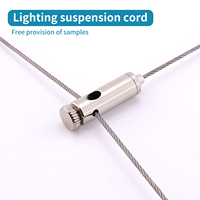 Kit de suspension réglable pour luminaires LED de plafond avec câble de maintien en fil métallique