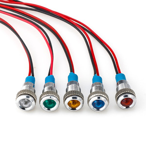 Metal Indicator <b>Light</b> 8mm LED Signal Waterproof IP65 12V 24V 220V Power Indicator <b>Wire</b> Connector Durable - Product Image 4