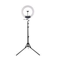 Anneau lumineux LED HQ-18 pour photographie, maquillage, studio vidéo, diffusion en direct, trois couleurs, intensité réglable