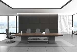 50mm kalınlık en şık Modern ofis kurulu toplantı odası 10 ila 12 kişi konferans masası - Product Image 5